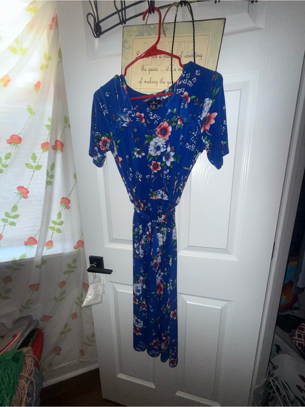 Jules & Leopold Royal Blue Floral Midi Dress